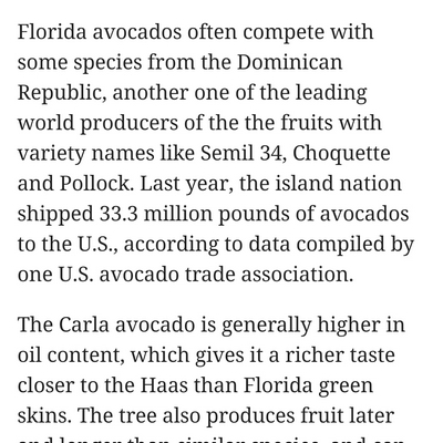 Knowlege about Avocados